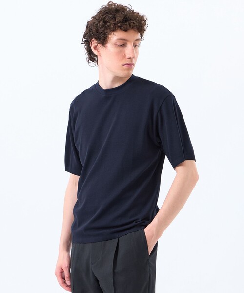MACKINTOSH PHILOSOPHY（ﾏｯｷﾝﾄｯｼｭ ﾌｨﾛｿﾌｨｰ）の「30/1ミニカノコ クルーネック半袖ニットTシャツ（ニット/セーター・メンズ・ダークネイビー/ブルー系その他3/ベージュ系その他/オレンジ系その他2・40/38/42）」の3枚目の写真