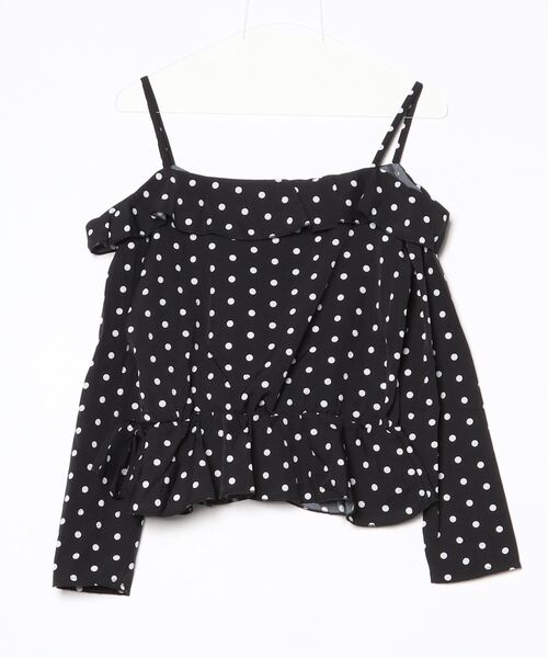 gossip！ロサンゼルス（ゴシップロサンゼルス）の「ドット オフショルダー キャミソールデザインフリルブラウス（シャツ/ブラウス・レディース・ブラック・M）」の17枚目の写真