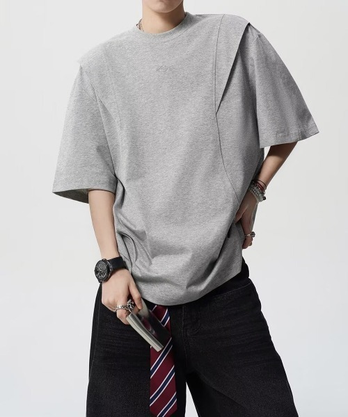 AsaAura(アサオーラ)の「半袖 ワンポイントtシャツ メンズ 夏服(Tシャツ/カットソー・メンズ・ブラック/グレー・FREE)」の3枚目の写真