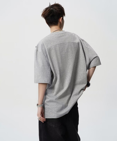 AsaAura(アサオーラ)の「半袖 ワンポイントtシャツ メンズ 夏服(Tシャツ/カットソー・メンズ・ブラック/グレー・FREE)」の5枚目の写真