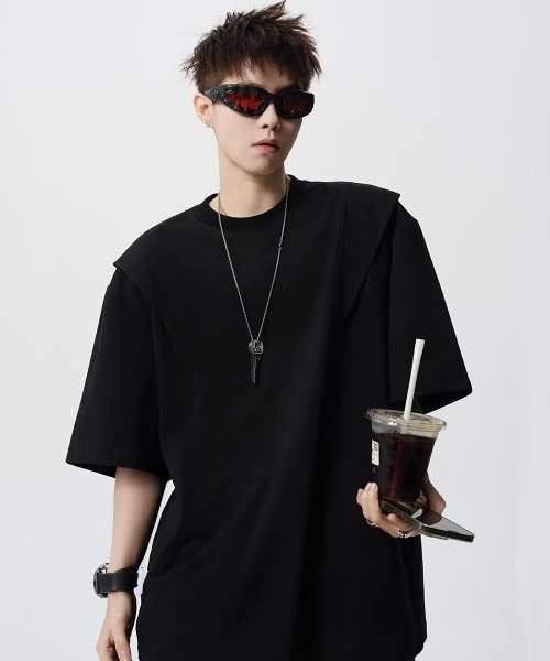 AsaAura(アサオーラ)の「半袖 ワンポイントtシャツ メンズ 夏服(Tシャツ/カットソー・メンズ・ブラック/グレー・FREE)」の6枚目の写真