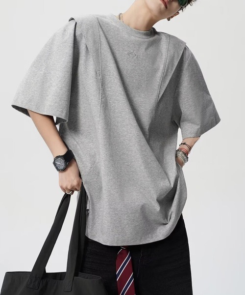 AsaAura(アサオーラ)の「半袖 ワンポイントtシャツ メンズ 夏服(Tシャツ/カットソー・メンズ・ブラック/グレー・FREE)」の9枚目の写真
