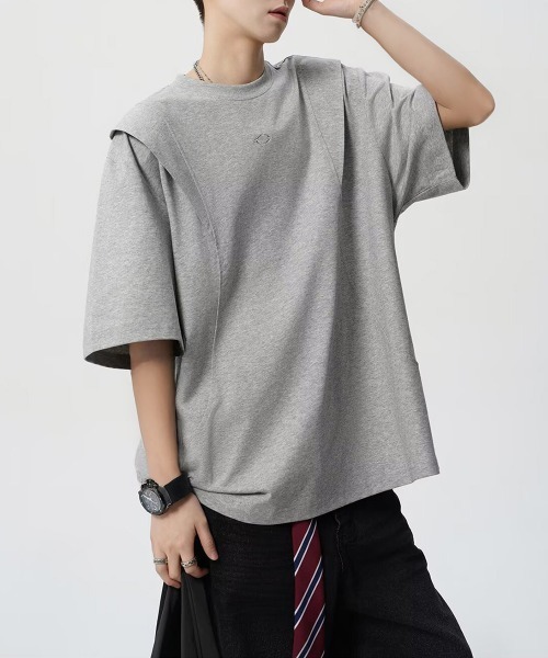 AsaAura(アサオーラ)の「半袖 ワンポイントtシャツ メンズ 夏服(Tシャツ/カットソー・メンズ・ブラック/グレー・FREE)」の10枚目の写真