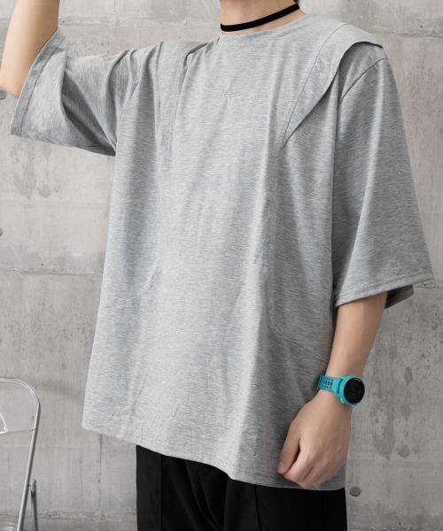 AsaAura(アサオーラ)の「半袖 ワンポイントtシャツ メンズ 夏服(Tシャツ/カットソー・メンズ・ブラック/グレー・FREE)」の16枚目の写真