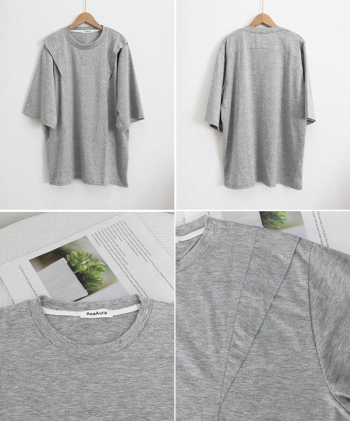 AsaAura(アサオーラ)の「半袖 ワンポイントtシャツ メンズ 夏服(Tシャツ/カットソー・メンズ・ブラック/グレー・FREE)」の21枚目の写真