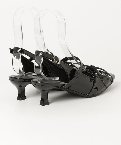 LOVEHUNTER（ラブハンター）の「LOVEHUNTER/スクエアトゥ スリングバック レースアップ パンプス(2241)（パンプス・レディース・シルバー/ブラック/ホワイト・S/M/L/LL）」の7枚目の写真