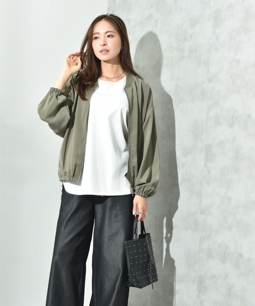 INTERPLANET(インタープラネット)の「【撥水・UV加工】ダブルクロスZIPブルゾン(ブルゾン・レディース・ライトグレー/カーキ/ブラック・FREE/LARGE)」の21枚目の写真