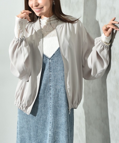 INTERPLANET(インタープラネット)の「【撥水・UV加工】ダブルクロスZIPブルゾン(ブルゾン・レディース・ライトグレー/カーキ/ブラック・FREE/LARGE)」の13枚目の写真