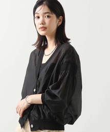 シアーシャーリングＶネックカーディガン