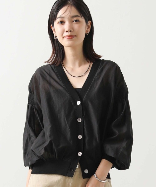 Gready Brilliant（グレディブリリアン）の「シアーシャーリングＶネックカーディガン（カーディガン/ボレロ・レディース・キャメル/ブラック・FREE）」の7枚目の写真