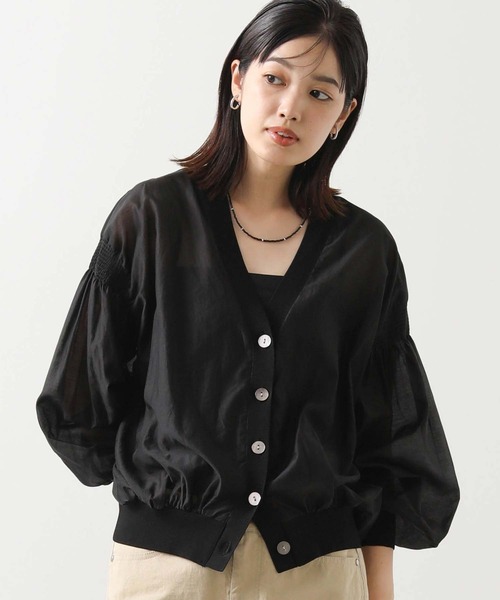 Gready Brilliant（グレディブリリアン）の「シアーシャーリングＶネックカーディガン（カーディガン/ボレロ・レディース・キャメル/ブラック・FREE）」の10枚目の写真