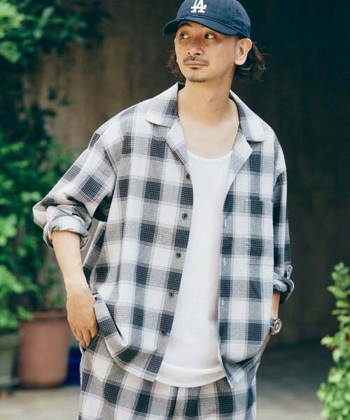 FIVE BROTHER（ファイブブラザー）の「FIVE BROTHER /ファイブブラザー 別注 オンブレチェック シャツ（シャツ/ブラウス・メンズ・ブラック/ブラウン/ネイビー・MEDIUM/LARGE）」の2枚目の写真