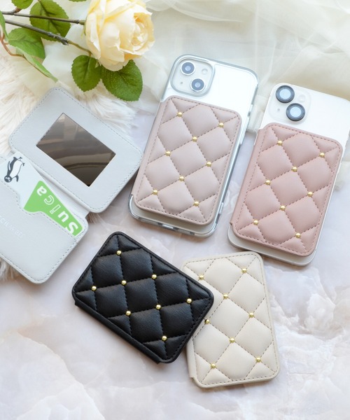 CECIL McBEE（セシルマクビー）の「セシルマクビー マグセーフ対応 カードケース [キルティング]（スマホグッズ・レディース・ベージュ/モカ/ブラック/スモークピンク/グレー・ONE SIZE）」の6枚目の写真