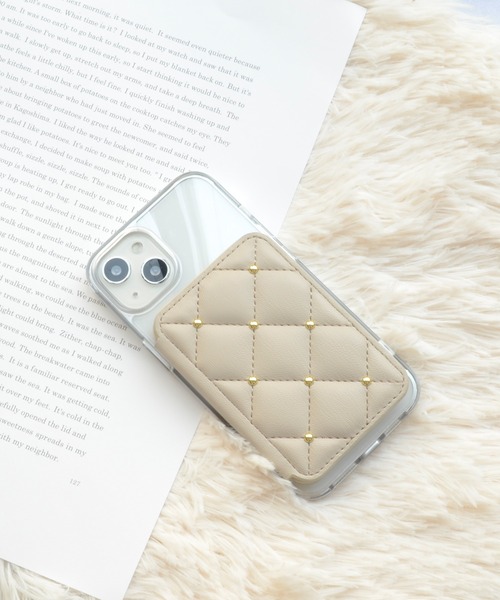 CECIL McBEE（セシルマクビー）の「セシルマクビー マグセーフ対応 カードケース [キルティング]（スマホグッズ・レディース・ベージュ/モカ/ブラック/スモークピンク/グレー・ONE SIZE）」の8枚目の写真