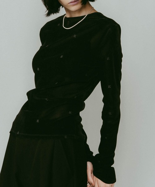 トップス Knuth Marf sheer velour top Knuth Marf】sheer velour top（Tシャツ/カットソー）｜Knuth Marf