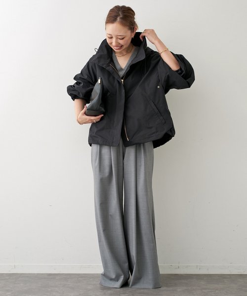 ドゥーズィエムクラス　FULL ZIP フルジップブルゾン ブラック Deuxieme Classe（ドゥーズィエムクラス）の「ナイロン