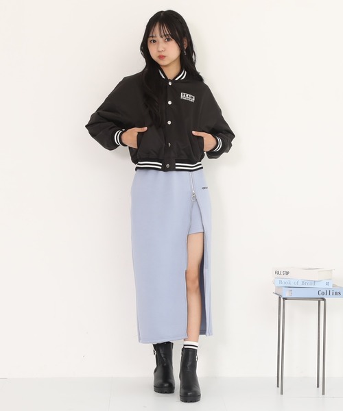 PINKHUNT（ピンクハント）の「PINKHUNT ピンクハント ショート丈スタジャン 0872K（ダウンジャケット/コート・キッズ・ホワイト/ブラック・120cm/130cm/140cm/150cm/160cm）」の5枚目の写真