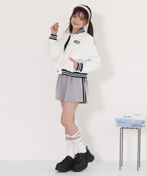 PINKHUNT（ピンクハント）の「PINKHUNT ピンクハント ショート丈スタジャン 0872K（ダウンジャケット/コート・キッズ・ホワイト/ブラック・120cm/130cm/140cm/150cm/160cm）」の8枚目の写真