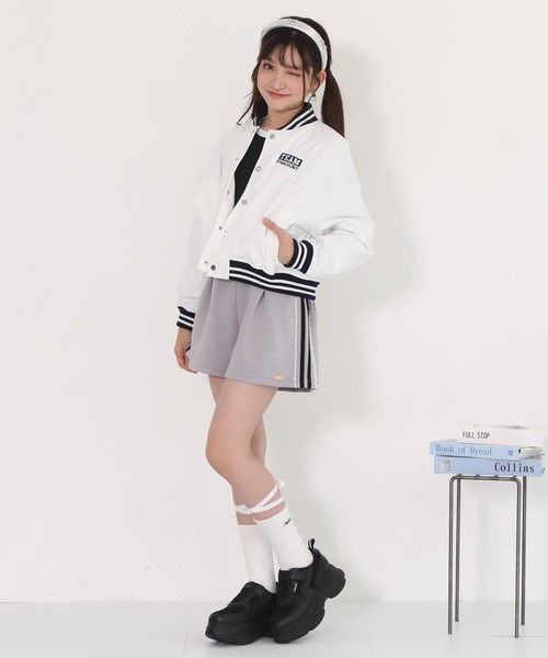 PINKHUNT（ピンクハント）の「PINKHUNT ピンクハント ショート丈スタジャン 0872K（ダウンジャケット/コート・キッズ・ホワイト/ブラック・120cm/130cm/140cm/150cm/160cm）」の12枚目の写真