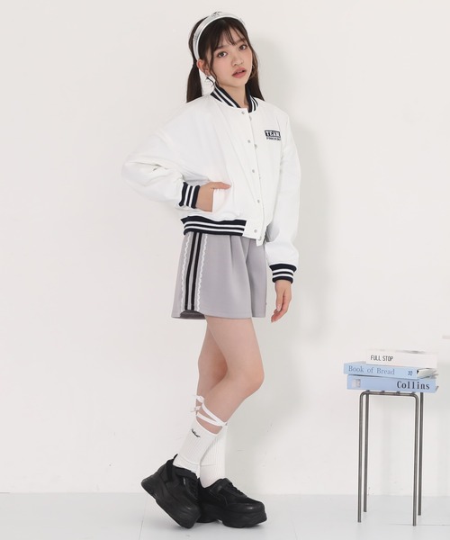 PINKHUNT（ピンクハント）の「PINKHUNT ピンクハント ショート丈スタジャン 0872K（ダウンジャケット/コート・キッズ・ホワイト/ブラック・120cm/130cm/140cm/150cm/160cm）」の10枚目の写真