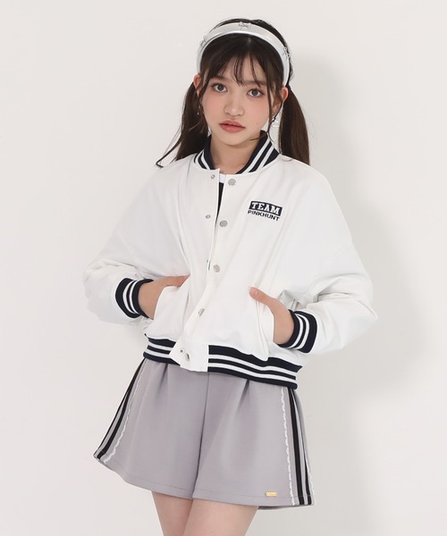 PINKHUNT（ピンクハント）の「PINKHUNT ピンクハント ショート丈スタジャン 0872K（ダウンジャケット/コート・キッズ・ホワイト/ブラック・120cm/130cm/140cm/150cm/160cm）」の11枚目の写真