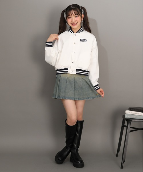 PINKHUNT（ピンクハント）の「PINKHUNT ピンクハント ショート丈スタジャン 0872K（ダウンジャケット/コート・キッズ・ホワイト/ブラック・120cm/130cm/140cm/150cm/160cm）」の19枚目の写真