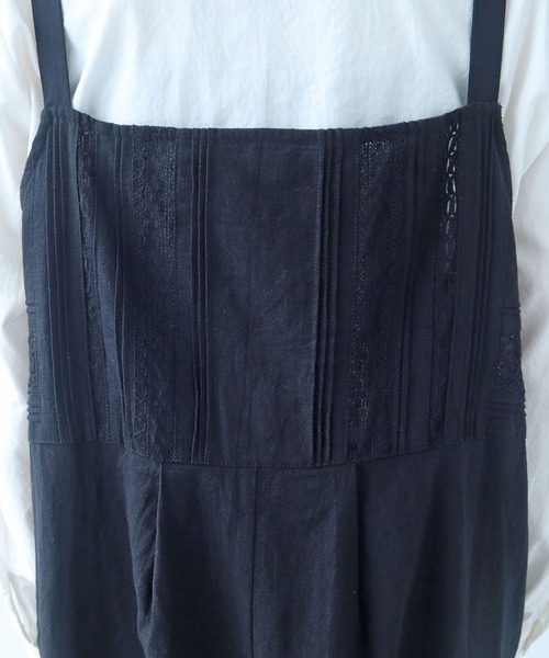 bulle de savon（ビュルデサボン）の「《early spring》lace patchwork サロペット（サロペット/オーバーオール・レディース・ブラック/ホワイト・FREE）」の16枚目の写真