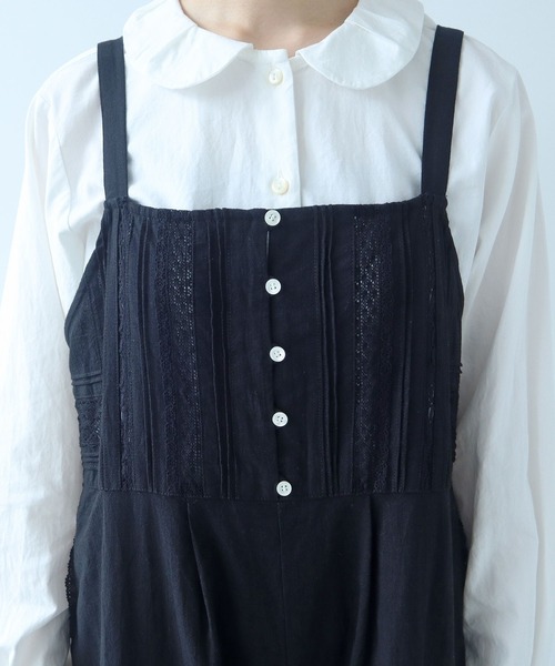bulle de savon（ビュルデサボン）の「《early spring》lace patchwork サロペット（サロペット/オーバーオール・レディース・ブラック/ホワイト・FREE）」の17枚目の写真