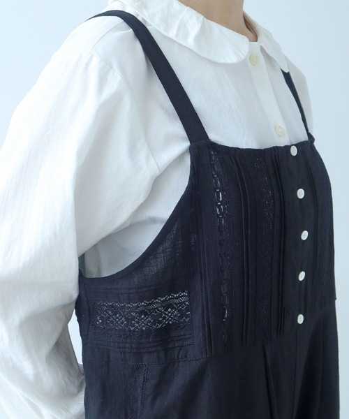 bulle de savon（ビュルデサボン）の「《early spring》lace patchwork サロペット（サロペット/オーバーオール・レディース・ブラック/ホワイト・FREE）」の18枚目の写真