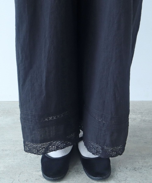 bulle de savon（ビュルデサボン）の「《early spring》lace patchwork サロペット（サロペット/オーバーオール・レディース・ブラック/ホワイト・FREE）」の20枚目の写真