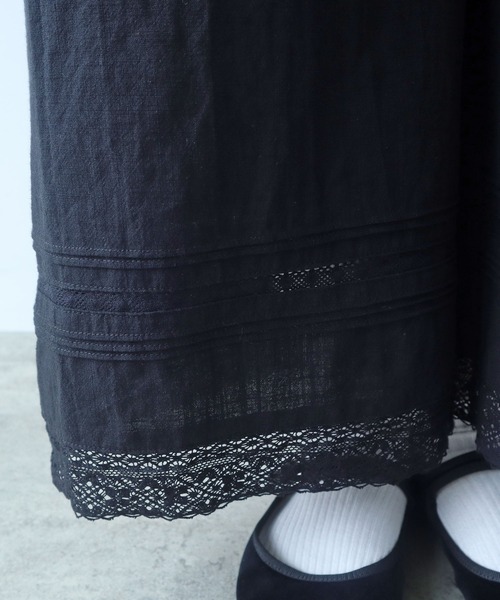 bulle de savon（ビュルデサボン）の「《early spring》lace patchwork サロペット（サロペット/オーバーオール・レディース・ブラック/ホワイト・FREE）」の21枚目の写真