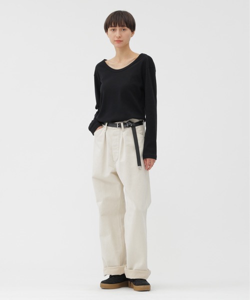 MHL.(エムエイチエル)の「DRY BASIC JERSEY TOP(Tシャツ/カットソー・レディース・ブラック/ホワイト・2)」の8枚目の写真