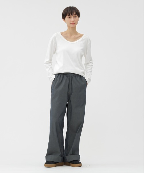 MHL.(エムエイチエル)の「DRY BASIC JERSEY TOP(Tシャツ/カットソー・レディース・ブラック/ホワイト・2)」の3枚目の写真