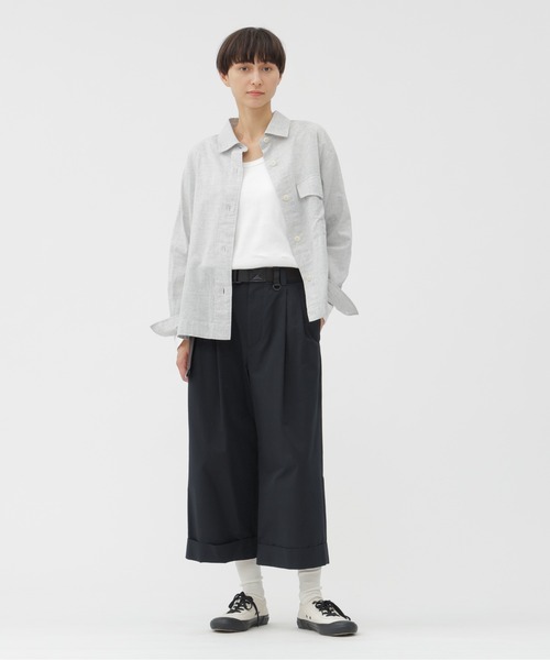 MHL.(エムエイチエル)の「DRY BASIC JERSEY TOP(Tシャツ/カットソー・レディース・ブラック/ホワイト・2)」の6枚目の写真