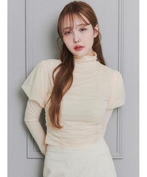 Stylevoice for xxx | ＜木村りかこさんコラボ＞シアーギャザーパフトップス＆ハイネックカットソーセット(Tシャツ/カットソー)