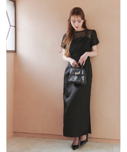 Stylevoice for xxx（スタイルヴォイスフォー）の「＜木村りかこさんコラボ＞シアーギャザーパフトップス＆ハイネックカットソーセット（Tシャツ/カットソー・レディース・ベージュ/ブラック/ホワイト・F）」の16枚目の写真