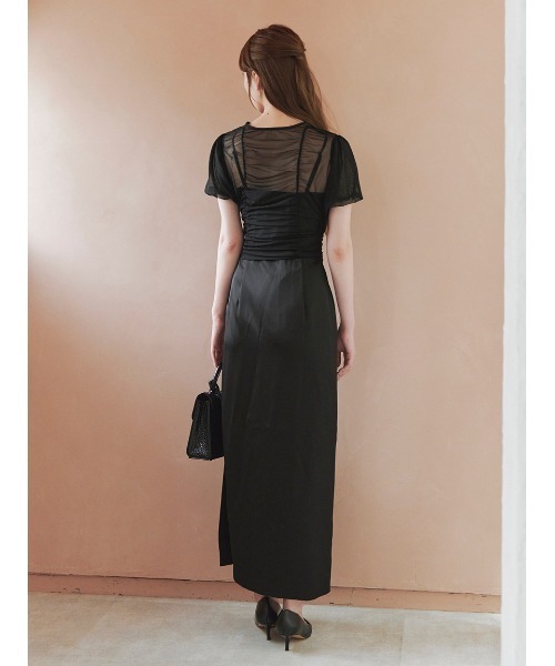 Stylevoice for xxx（スタイルヴォイスフォー）の「＜木村りかこさんコラボ＞シアーギャザーパフトップス＆ハイネックカットソーセット（Tシャツ/カットソー・レディース・ベージュ/ブラック/ホワイト・F）」の19枚目の写真