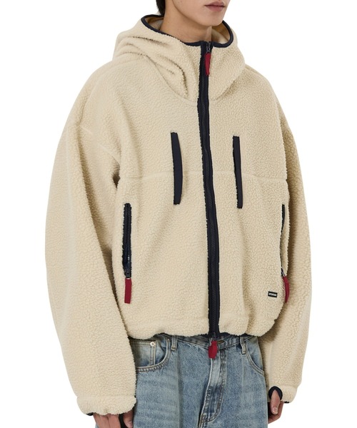 OY(オーワイ)の「『OY/オーワイ』CROP FLEECE HOODIE JACKET/クロップフリースフードジャケット(その他アウター・レディース・アイボリー/ブラック・L)」の8枚目の写真