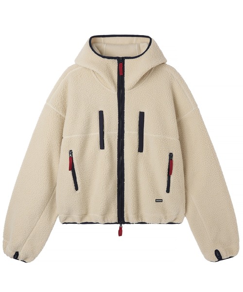 OY(オーワイ)の「『OY/オーワイ』CROP FLEECE HOODIE JACKET/クロップフリースフードジャケット(その他アウター・レディース・アイボリー/ブラック・L)」の16枚目の写真