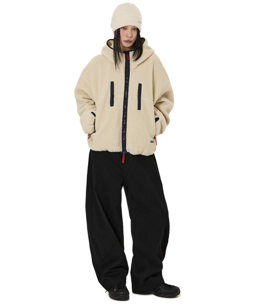 OY(オーワイ)の「『OY/オーワイ』CROP FLEECE HOODIE JACKET/クロップフリースフードジャケット(その他アウター・レディース・アイボリー/ブラック・L)」の10枚目の写真