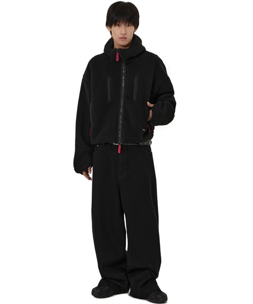 OY(オーワイ)の「『OY/オーワイ』CROP FLEECE HOODIE JACKET/クロップフリースフードジャケット(その他アウター・レディース・アイボリー/ブラック・L)」の6枚目の写真