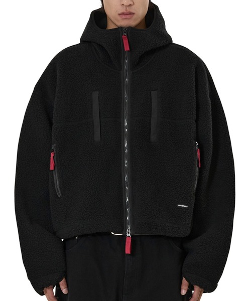 OY(オーワイ)の「『OY/オーワイ』CROP FLEECE HOODIE JACKET/クロップフリースフードジャケット(その他アウター・レディース・アイボリー/ブラック・L)」の3枚目の写真