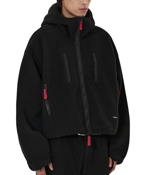 OY(オーワイ)の「『OY/オーワイ』CROP FLEECE HOODIE JACKET/クロップフリースフードジャケット(その他アウター・レディース・アイボリー/ブラック・L)」の4枚目の写真