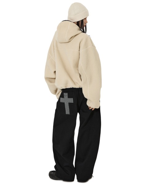 OY(オーワイ)の「『OY/オーワイ』CROP FLEECE HOODIE JACKET/クロップフリースフードジャケット(その他アウター・レディース・アイボリー/ブラック・L)」の11枚目の写真