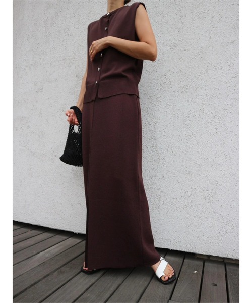 TRUNC（トランクエイティーエイト）の「Metal button Knit Vest（ベスト・レディース・ブラック/ブラウン・FREE）」の6枚目の写真