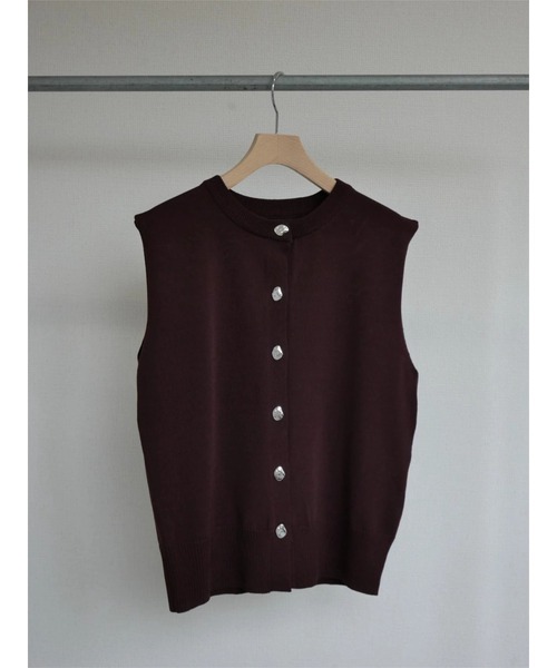 TRUNC（トランクエイティーエイト）の「Metal button Knit Vest（ベスト・レディース・ブラック/ブラウン・FREE）」の19枚目の写真