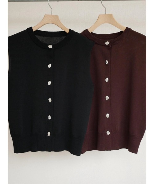 TRUNC（トランクエイティーエイト）の「Metal button Knit Vest（ベスト・レディース・ブラック/ブラウン・FREE）」の22枚目の写真