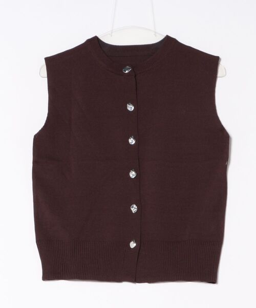 TRUNC（トランクエイティーエイト）の「Metal button Knit Vest（ベスト・レディース・ブラック/ブラウン・FREE）」の4枚目の写真