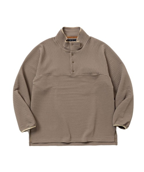 meanswhile(ミーンズワイル)の「Uneven Fabric P/O Jersey(ジャージ・メンズ・ベージュ系その他/ネイビー/オフホワイト・2(M)/1(S))」の2枚目の写真