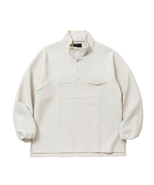 meanswhile(ミーンズワイル)の「Uneven Fabric P/O Jersey(ジャージ・メンズ・ベージュ系その他/ネイビー/オフホワイト・2(M)/1(S))」の1枚目の写真